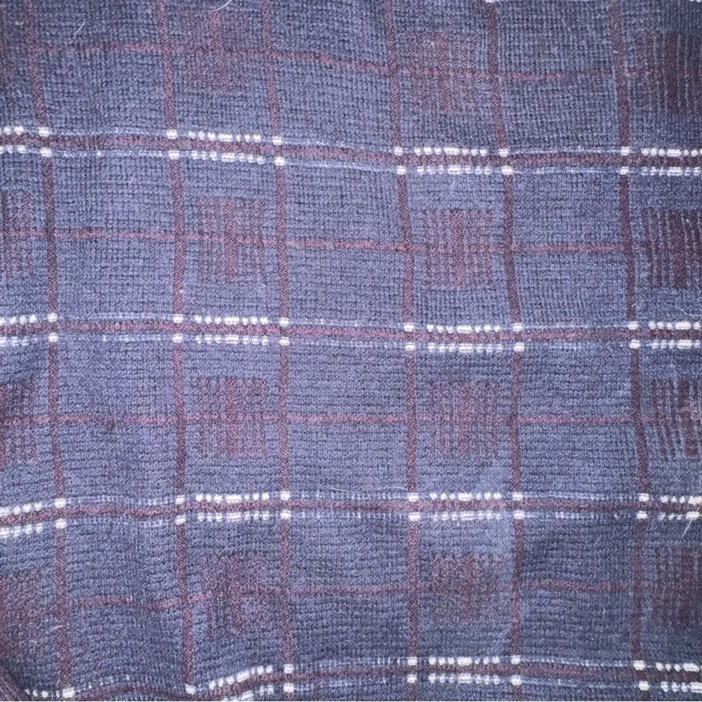 Perry Ellis Navy Plaid Crewneck Sweater